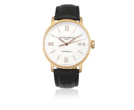 BAUME ET MERCIERREF. 65707, CLASSIMA, 18K ROSE GOLDA fine 18K rose gold self-winding wristwatch with date.Year : 2016 Dial : 
