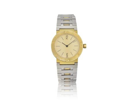 BULGARIREF A5054, BULGARI, STAINLESS STEEL & 18K YELLOW GOLDA fine stainless steel and gold quartz wristwatchYear : C. 1990 D