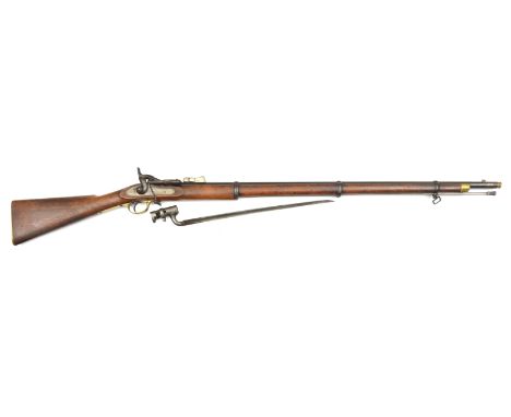 A .577” Volunteer Snider 3 band rifle by Reilly, 55” overall, barrel 36½” with London proofs and Enfield inspector’s mark, th