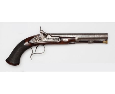 A 30 bore percussion duelling style target pistol by James Wilkinson &amp; Son, probably converted from patch or tube lock by