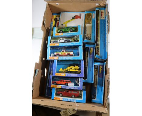 14x 1970s Matchbox Super Kings vehicles. K-38, Dodge Ambulance. K-39, Snorkel Fire Engine. K-40, Delivery Truck &amp; Ford Li