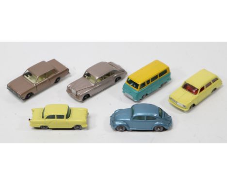 6x Matchbox Series vehicles. 25, Volkswagen 1200. 25, Ford Cortina. 38, Vauxhall Victor Estate. 44, Rolls Royce Phantom V in 