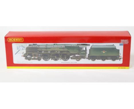 Hornby Railways BR Coronation Class 4-6-2 tender locomotive 'Duchess of Montrose' R.2446. In weathered lined Brunswick green 