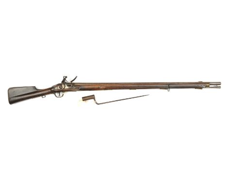 A good scarce .75” Prussian 1740/73 Pattern Potsdam flintlock musket, 57” overall, barrel 41” with proof marks at the breech 