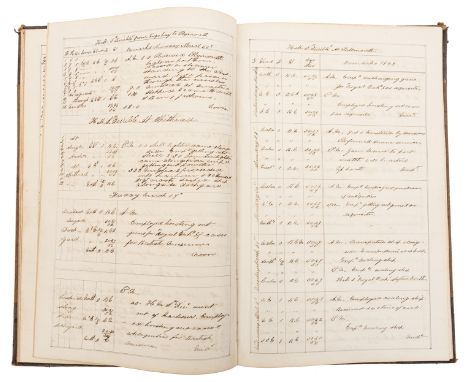 A manuscript volume containing “Log of HMS Victory at Portsmouth” 8 pages, 1867; “Log of HMS Serapis” Portsmouth to Alexandri