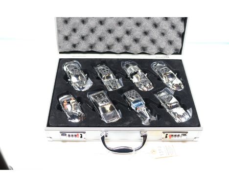 A Corgi James Bond Limited Edition Briefcase set. Comprising 8 vehicles used in films over the years. All chrome plated examp