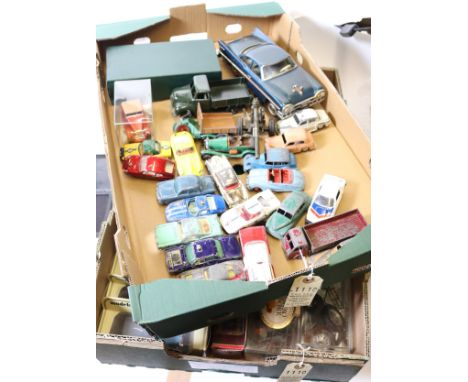 A quantity of diecast vehicles by Dinky, Corgi, Britains, etc. Including; a Britain's tipper lorry in dark green. A Crescent 