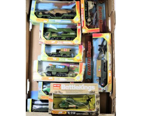 9x 1970s Matchbox Battle Kings. K-110, Recovery Vehicle. K-111, Missile Launcher. K-112, DAF Ambulance. K-113, Armoured Mobil