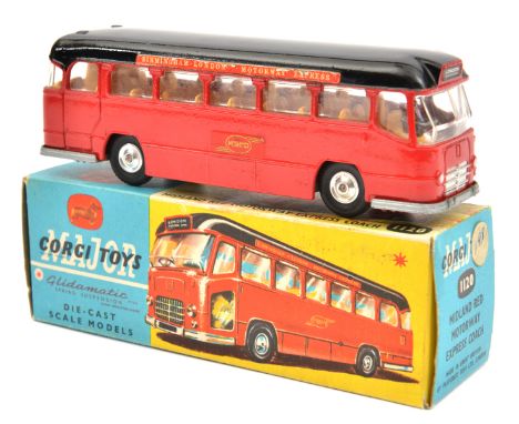 Corgi Toys Midland Red Motorway Express Coach (1120). In red with back roof light brown interior, Midland decal to sides. 'Bi