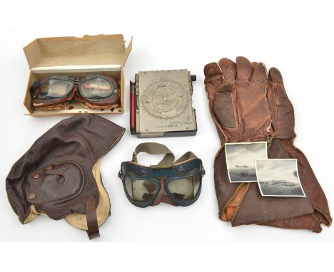 A pair RAF Mk VIII flying goggles, with interchangeable night lenses, in original card box (some damage) with labels; a pair 