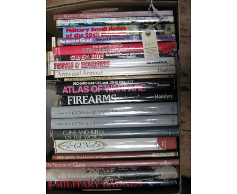 20 books  mainly on antique firearms,  mostly of “coffee table” type, including “Guns and Rifles of the World” by Blackmore, 