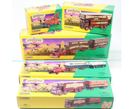 11x Corgi Classics from The Showmans Range. Scammell Highwayman set, Past Collins (16502). Scammell Highwayman Crane (16101).