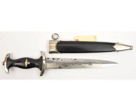 A Third Reich 1933 Model SS dagger, the blade bearing RZM mark over “41/37/SS” and post 1941 Eickhorn mark, the hilt with nic