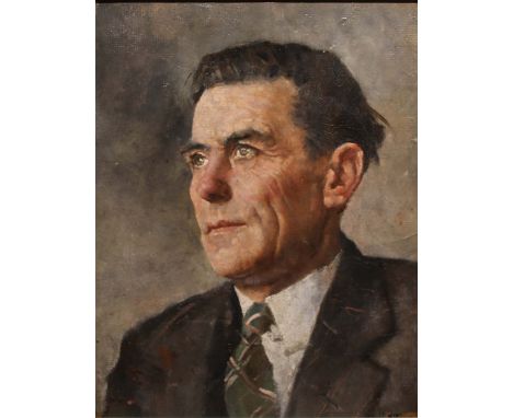 James Le Jeune 1910-1983
PORTRAIT OF A GENTLEMAN
Oil on board, 15 1/2" x 12" (39.5 X 30.5 cm), remnants of a signature (sligh