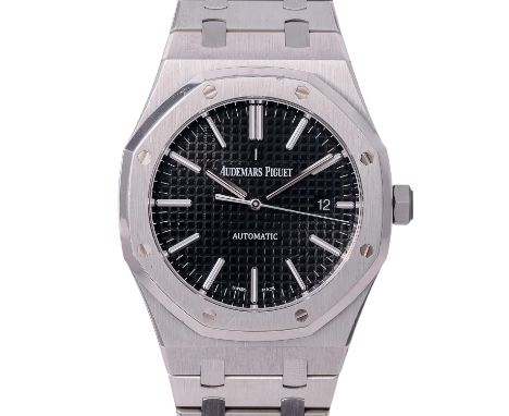 AUDEMARS PIGUET Royal Oak, Ref. 15400ST. Herrenuhr. Edelstahl. Automatic-Werk. Gebrauchsspuren an Band und Gehäuse! Box und P