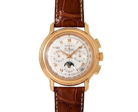 ZENITH El Primero Chronomaster Mondphasen, Ref. 17 0240 410. Armbanduhr. Gold 18K. Automatik-Werk, Kaliber 410. Werk Nr. 1162