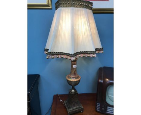 Large ornate antique style table lamp, working condition. 