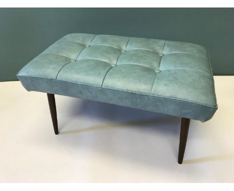 1960s retro button topped rexine material foot stool. 