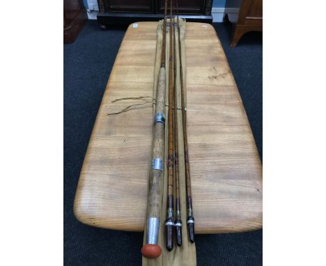 Vintage Hardy Bros 3 piece cane rod with spare top, comes with original bag. 