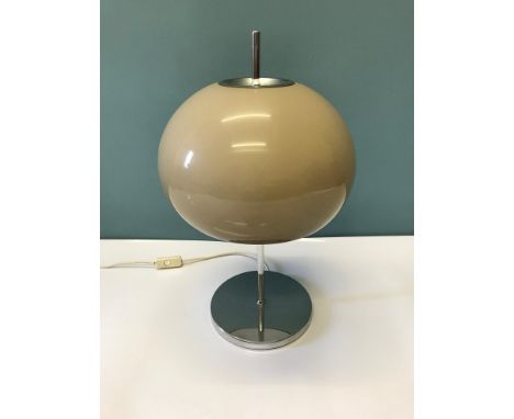 Globe shaped chrome table lamp 