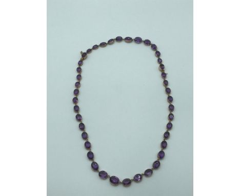 9ct gold amethyst necklace, 20 inch
