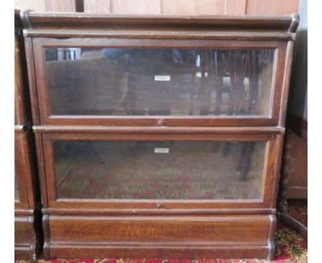 Globe Wernicke Oak Two Tier Glazed Bookcase.