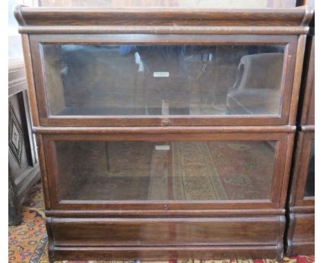 Globe Wernicke Oak Two Tier Glazed Bookcase.