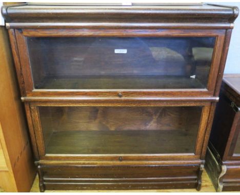 Globe Wernicke Oak Two Tier Glazed Bookcase