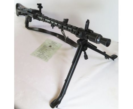 M.G. 34 Light Machine Gun, No. 1142 with deactivation certificate
