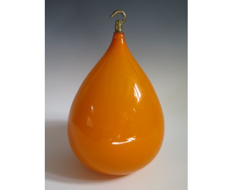 An Orange Glass Tear Drop Celling Light 1950/60s