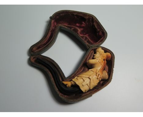 A Meerschaum Pipe in the form of a lady, in original case