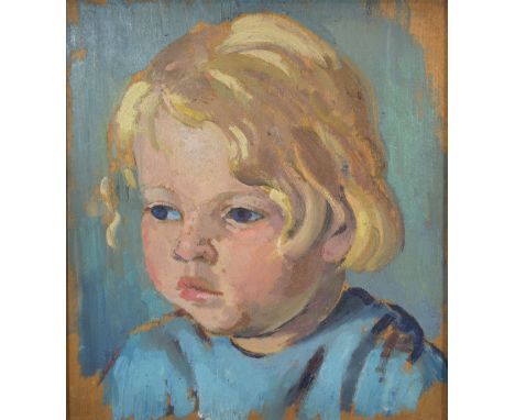 Attributed to Neville Lewis 'Portrait of a Young Boy' oil on board, unsigned, 23.5 x 21.5 cms 