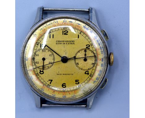 A Lebois Extra Chronograph Stainless Steel Cased Gentleman's Wrist Watch with anti magnetic movement 