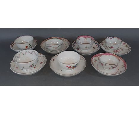 A Collection of 18th/19th Century English Porcelain Tea Bowls and Saucers to include Newhall