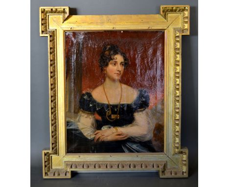Early 19th Century English School 'Portrait of a Lady in Period Dress' oil on canvas 89 x 72 cms 