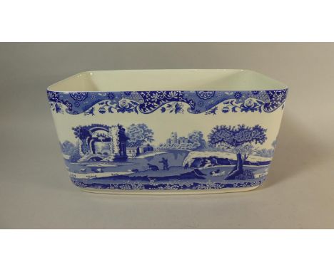 A Spode Blue and White Italian Footbath, 36cm Wide 