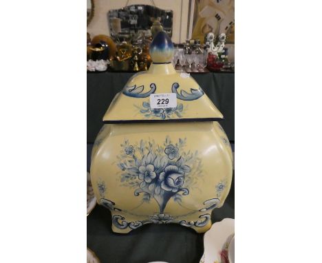 A Large Ceramic Lidded Vase, 35cm High 