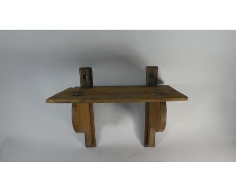 A 19th Century Oak Wall Shelf Bracket, 46cm Wide 