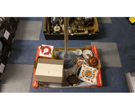 A Box Containing Ceramics, Infra Red Lamp, Posser etc 