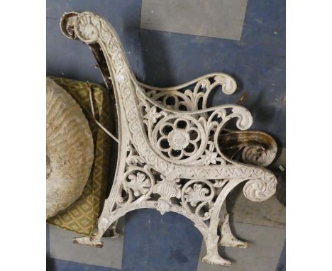 A Pair of Cast Metal Garden Bench Ends 