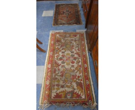 Two Vintage Patterned Woollen Rugs 