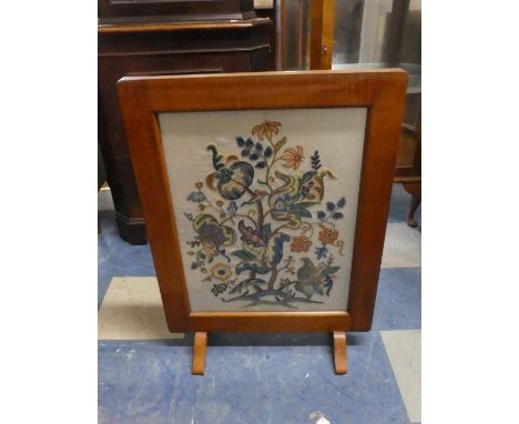 A Framed Tapestry Fire Screen 