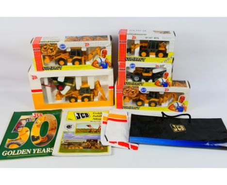 Joal - Five boxed 1:35 scale JCB diecast model vehicles from Joal. Lot consists of JCB Fifty Year Commemorative Model Pack; #