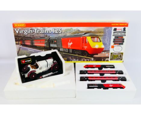 Hornby - Burago - Model Railways - An incomplete R1023 Virgin Trains 125 train set. Loco and coaches only; Class 43 HST Lady 