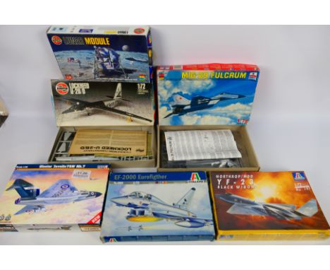 Airfix - Italeri - ESCI - Mister Craft - Six 1:72 plastic model kits to include 099 EF-200 Eurofigther, 40260 Gloster 'Javeli
