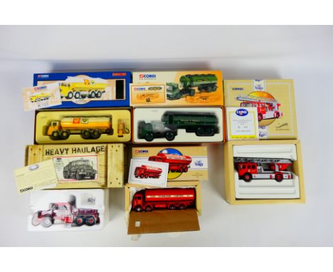 Corgi - A group of limited edition trucks including ERF KV tanker in Shell BP livery # 11501, Scammell Contractor in William 