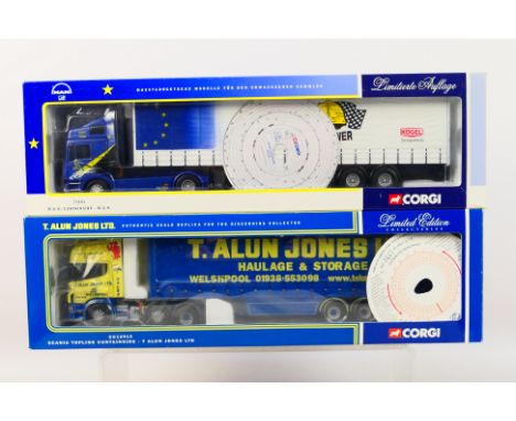 Corgi - Two boxed Corgi Limited Edition diecast model trucks. Lot consists of Corgi #75801 MAN Curtainside 'MAN'; CC12913 Sca