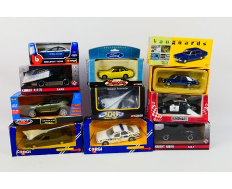Corgi - Vanguards - Jada - Others - Ten diecast vehicles in varying scales to include two Kight Rider Cars (K.A.R.R and K.I.T