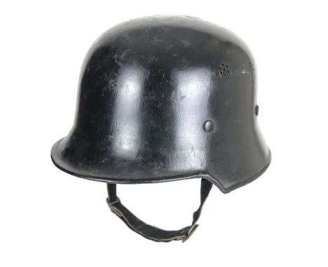 German Third Reich Civil Defence Light Weight helmet by Erel Birlin. A good example of the light weight helmet, made with fou