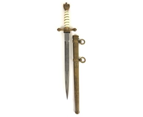 German Third Reich WW2 Kriegsmarine Naval Officer Dagger by Eickhorn, Solingen Good clean example, the fullered plated blade 